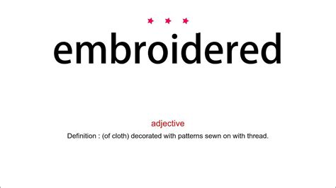 How To Pronounce Embroidered Vocab Today Youtube