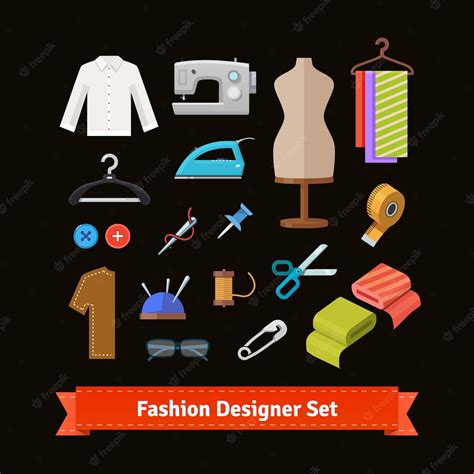 Free Vector Fashion Designer Tools And Materials