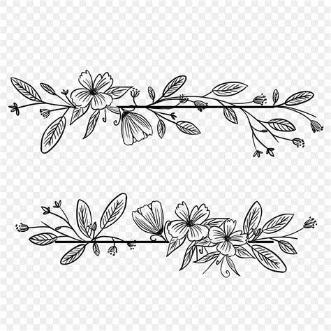 Flower Border Clipart Black And White