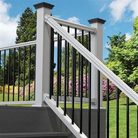 Veranda 6 Ft X 36 In Traditional White Polycomposite Stair Railing Kit With Black Metal