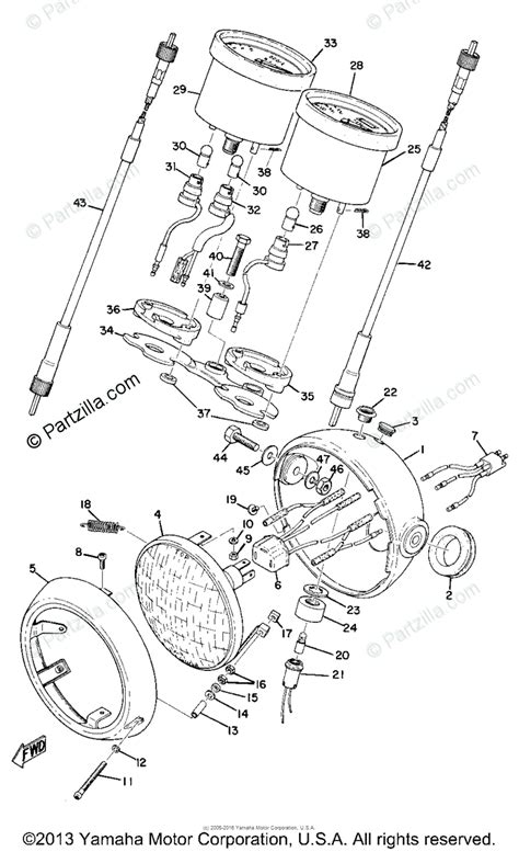 Pvl racing analog ignition stator for yamaha 69 73 at1 at2 125 69. Yamaha Motorcycle 1970 OEM Parts Diagram for HEAD LAMP, SPEEDOMETER & TACHOMETER (CT1 B ...