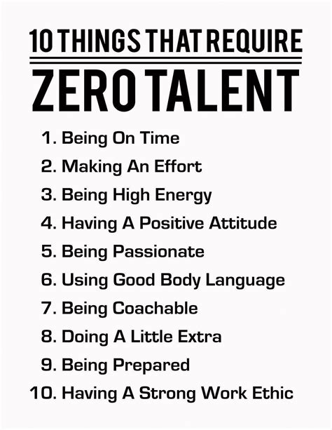 10 Things That Require Zero Talent Printable