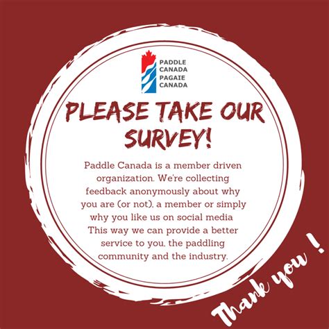 Please Take Our Survey Paddle Canada