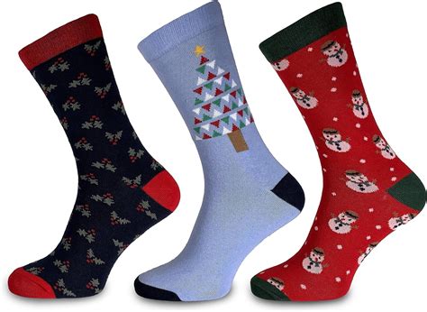 Christmas Socks Festive 3 Pack Novelty Xmas Socks Uk Clothing