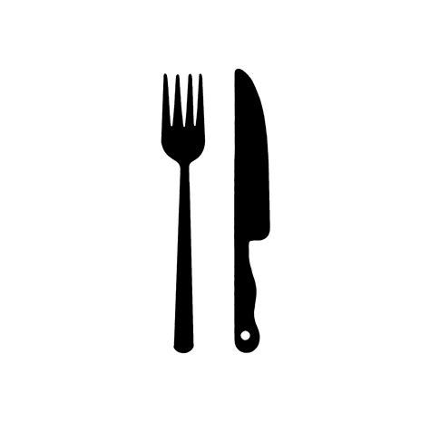 Fork And Knife Silhouette Clipart Digital Svg And Png Download Etsy