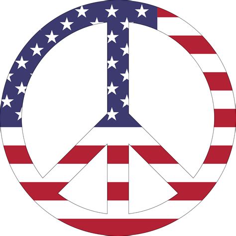 Clipart American Flag Peace Sign With Stroke