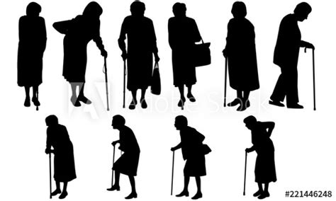 "Old Woman Silhouette, Old Woman Clipart, SVG, cut file, cricut, vector svg dxf eps png ai ...