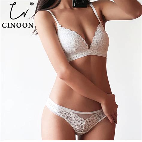 Buy Cinoon Sexy Lace 34 Cup Bra Sets For Women Wireless Thin Cotton Breathable