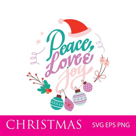 Peace Love Joy Svg Christmas Svg Download Now Etsy
