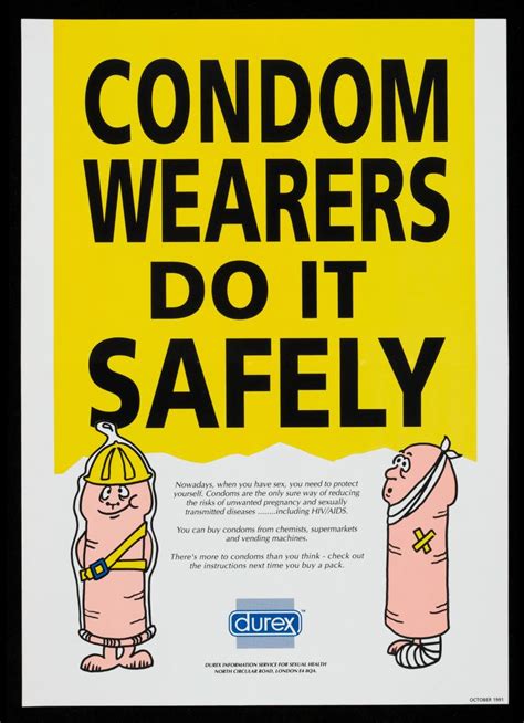 poster from durex advertising safer sex aids awareness and the use of condoms wellcome collection