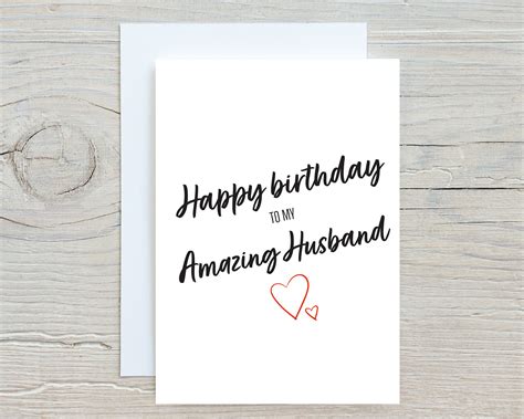 Happy Birthday Amazing Husband Card Happy Birthday Husband Etsy