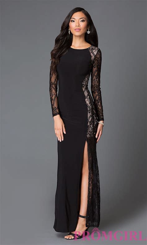 Black Long Sleeve Lace Gown Fashion Dresses