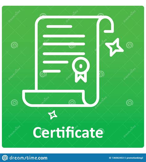 Red Certificate Isolated Template Cartoon Vector