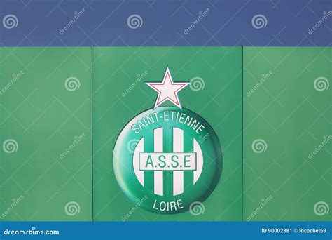 Logo Of Saint Etienne Football Team On A Wall Editorial Photo Image
