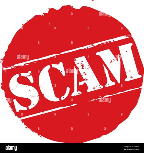Red Rubber Stamp And Text Scam Vector Illustration And Banner Stock