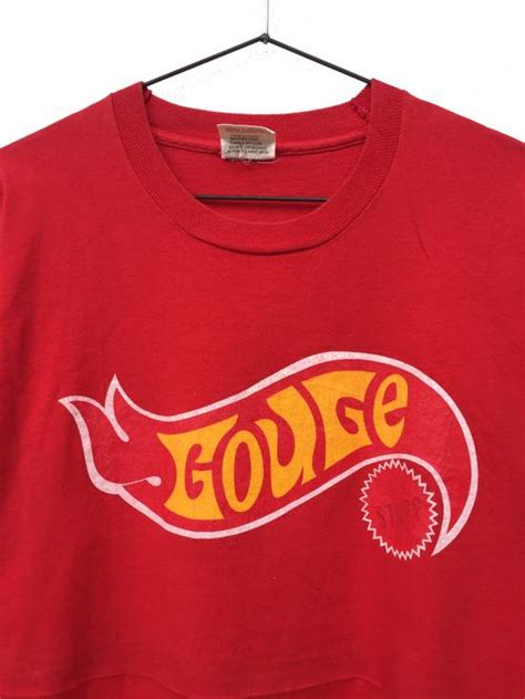 Vintage Vintage 90s Gouge Clothing Skateboard Brand Flames Logo Tee