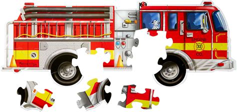 Giant Fire Truck Floor Puzzle 24 Pc Melissa And Doug Dancing Bear Toys