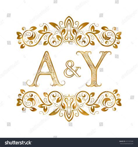 ay vintage initials logo symbol letters stock vector royalty free 415107508