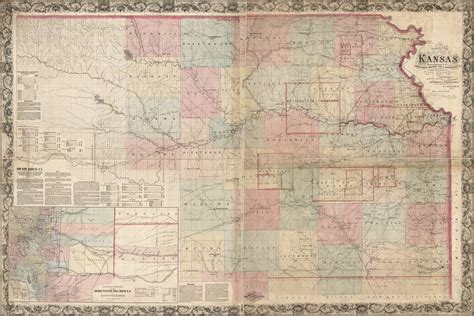 X Gallery Poster Map Of Kansas With Union Pacific Railroad Walmart Com