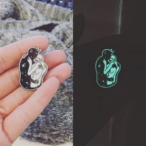 Space Embrace Glow In The Dark Enamel Pin Pin And Patches Enamel