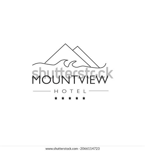 Mountain View Hotel Restaurant Vector Logo Stock Vector Royalty Free