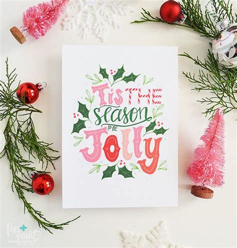 Tis The Season To Be Jolly Art Print Happy Holidays Etsy Tis The