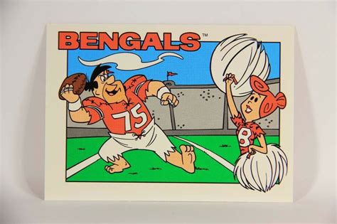 The Flintstones Nfl 1993 Trading Card 32 Cincinnati Bengals Schedule