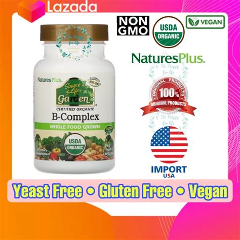 nature s plus source of life garden certified organic b complex 60 vegan capsules lazada