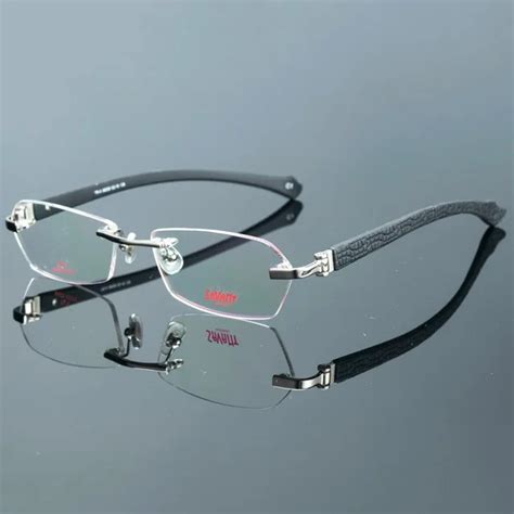 acetate frameless glasses frame men women rimless myopia eyeglasses vintage optical lenses