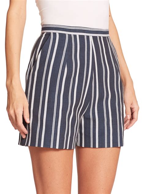 Stella Jean Lupo Striped Shorts In Blue Navy White Stripe Save 40