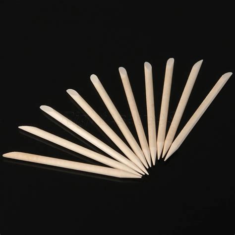 100pcs 75cm Nail Art Wood Sticks Cuticle Pusher Remover Double End For