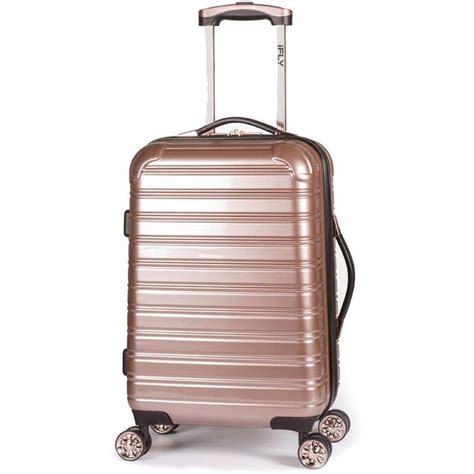 20 Hard Sided Luggage Rose Gold 4 Wheel Suitcase Travel Bag Trolley Spinner New Hard Sided