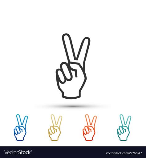 Hand Showing Two Finger Icon Victory Sign Vector Image