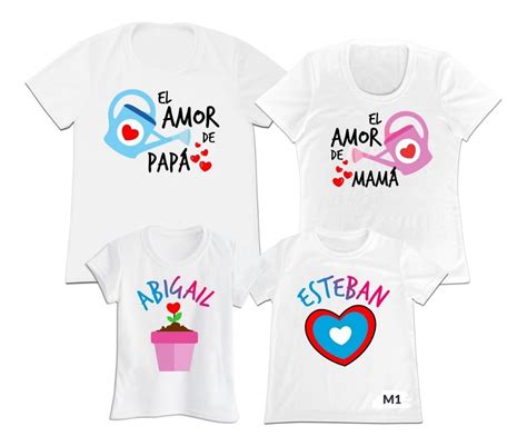 Camisetas Familia Set 4 Papa Mama Hijo Hija Hijos Algodon 98000 En