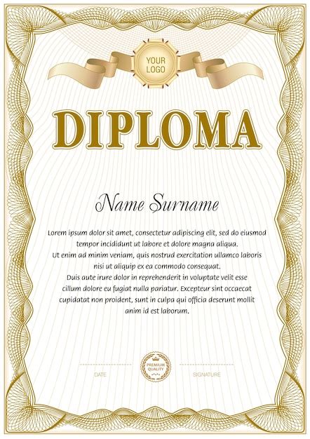 Premium Vector Diploma Blank Template