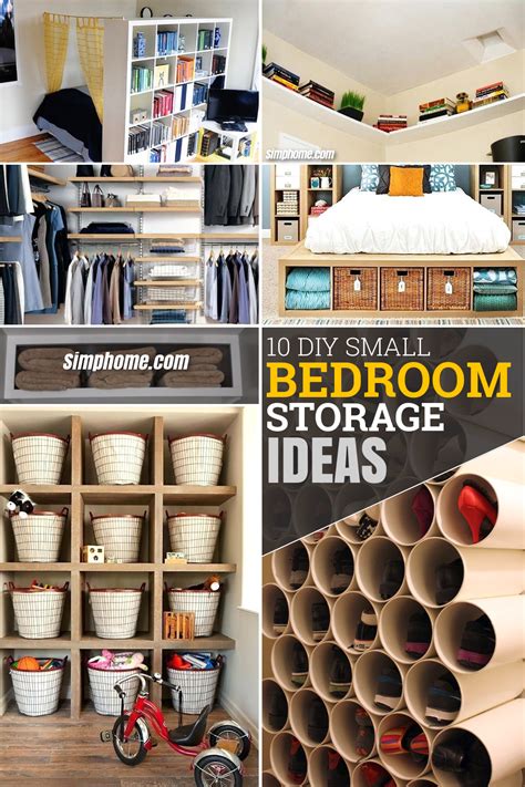 10 Diy Small Bedroom Storage Ideas Simphome