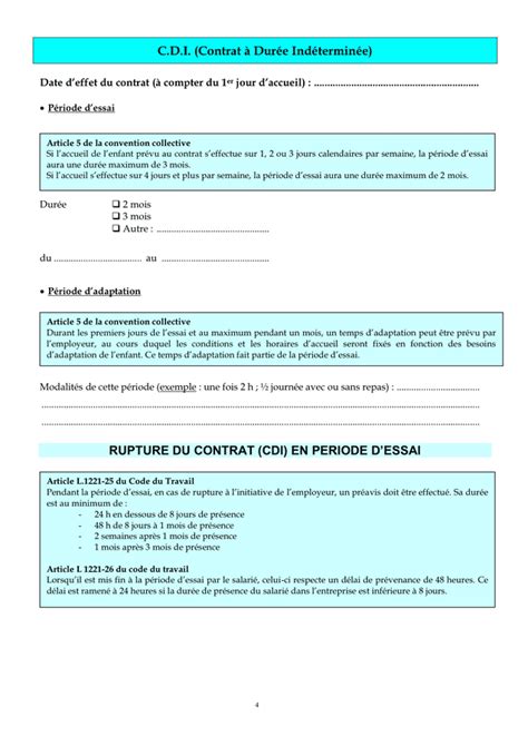 Model S De Contrat De Travail Doc Pdf Page Sur