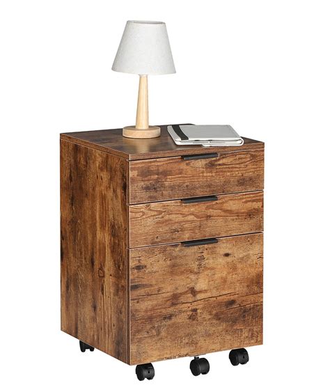 Buy Jjs 3 Drawer Rolling Wood File Cabinet With Locking Wheels Home
