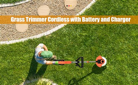 Grass Trimmer Cordless With Metal Blade Battery And Charger Powerful