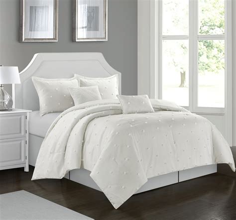Lanco Blake 6 Piece Reversible Comforter Set King White