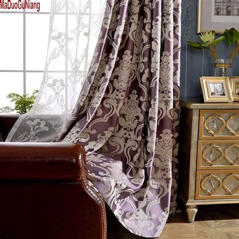 European Jacquard Curtains For Living Room High Quality Luxury Blackout