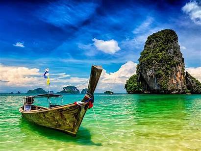 Resolution Beach Tropical Boat Thailand Krabi Tail