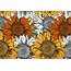 Beautiful Vector Pattern From Hand Drawn Sunflowers
