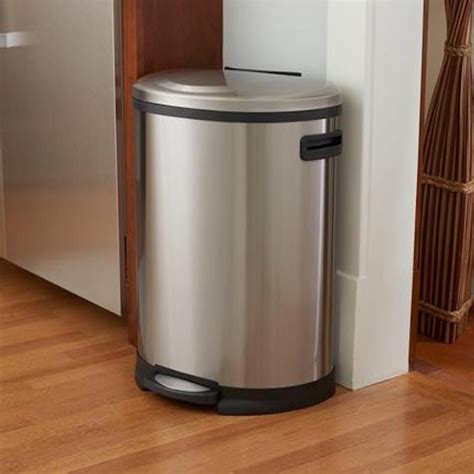 Household Essentials 50l 13 Gal Oval Trash Can With Step Stainless