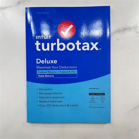 NEW TURBOTAX DELUXE 2022 Federal And State Tax Software Windows And Mac