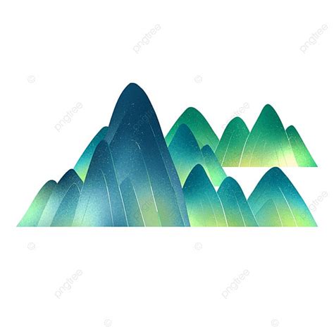 Cartoon Mountain Green Mountain Elements Castle Peak Cartoon
