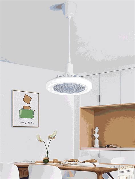 1pc Led Ceiling Fan Modern 18 Inch Remote Controlled Enclosed Low