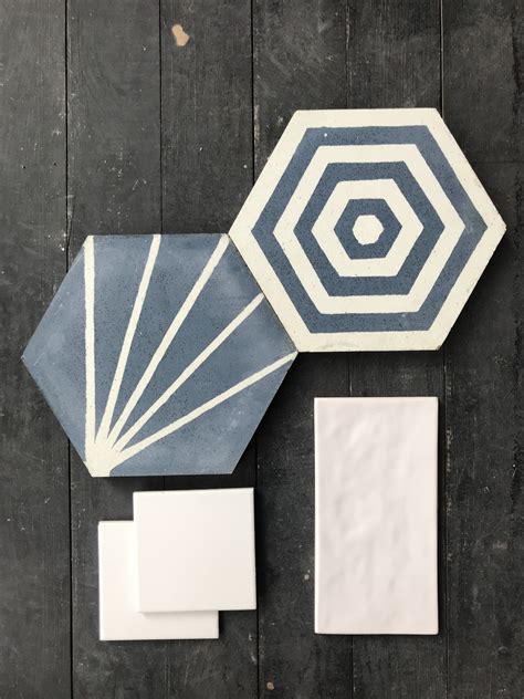 Blue Hexagonal Cement Tiles Badkamer Inspiratie Badkamer