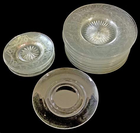 Lot 22pc Vintage Glass Plates