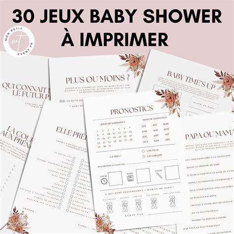 Jeux Baby Shower Imprimer Activit S Baby Shower En Etsy France
